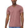 Bella + Canvas Mens CVC Short Sleeve V-Neck T-Shirt - Heather Mauve