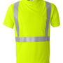Kishigo Mens High Performance Moisture Wicking Microfiber Short Sleeve Crewneck T-Shirt w/ Pocket - Lime Green - NEW