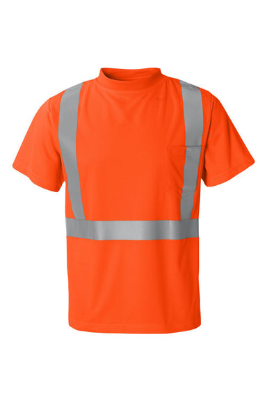 Kishigo 9110-9111 Mens High Performance Microfiber Short Sleeve Crewneck T-Shirt Orange Flat Front