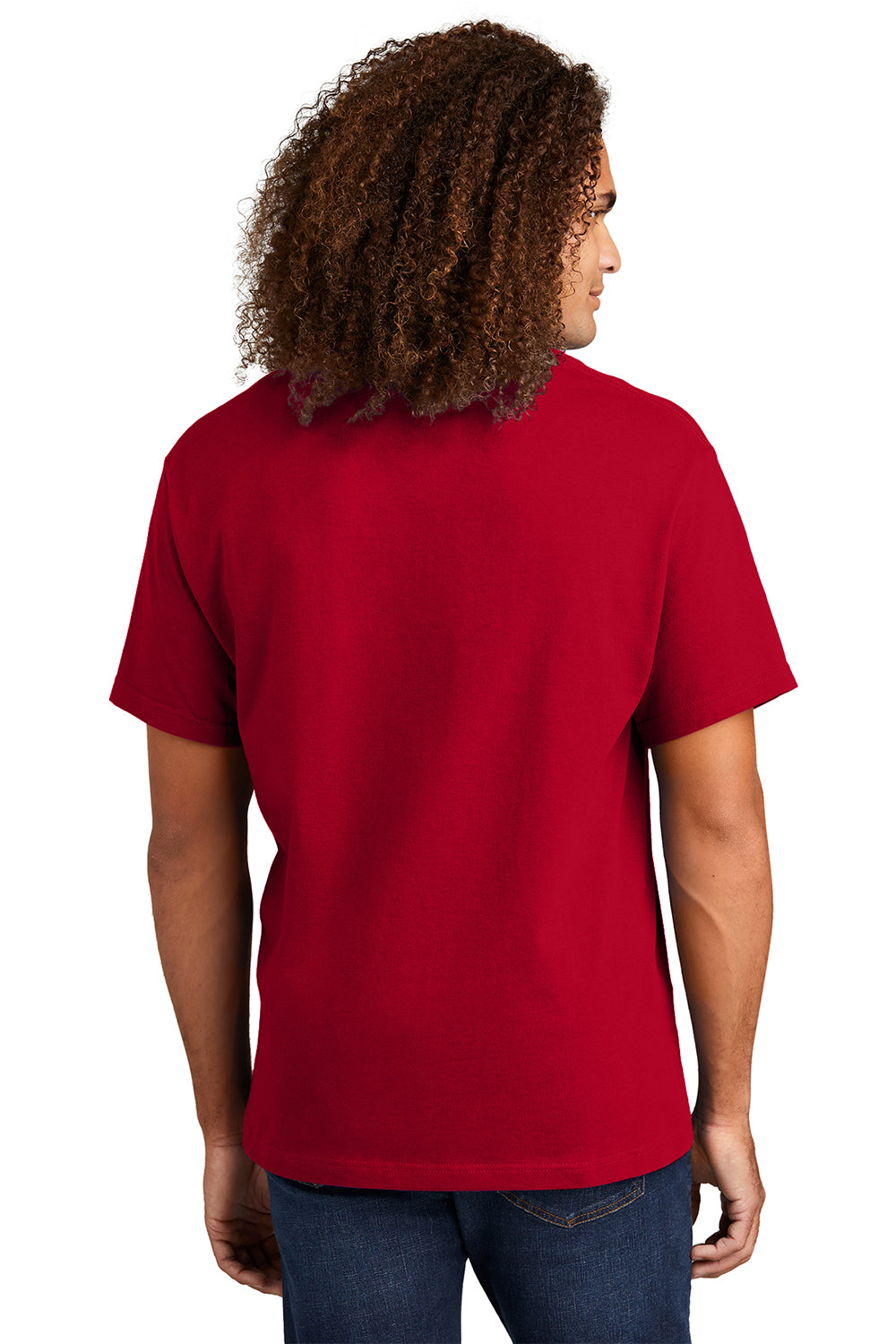 American Apparel 1301/AL1301 Mens Short Sleeve Crewneck T-Shirt Red Model Back