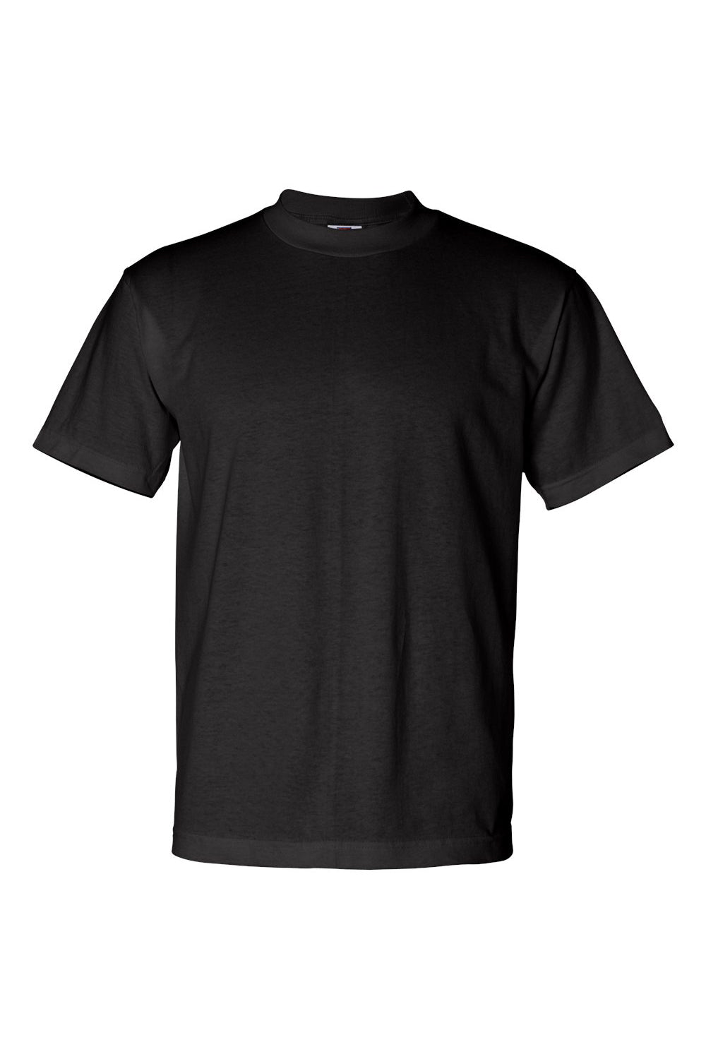 Bayside 1701 Mens USA Made Short Sleeve Crewneck T-Shirt Black Flat Front