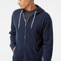 Independent Trading Company Mens Full Zip Hooded Sweatshirt Hoodie w/ Pockets - Classic Navy Blue