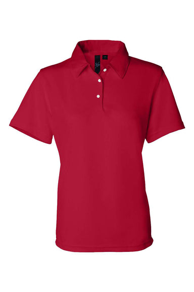 Sierra Pacific 5469 Womens Moisture Wicking Mesh Short Sleeve Polo Shirt Red Flat Front