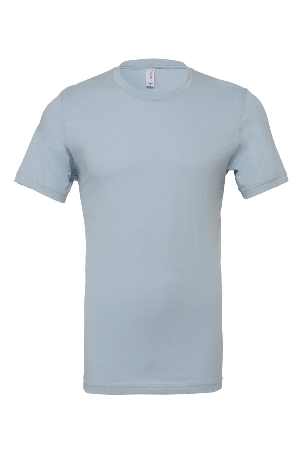 Bella + Canvas BC3001/3001C Mens Jersey Short Sleeve Crewneck T-Shirt Light Blue Flat Front