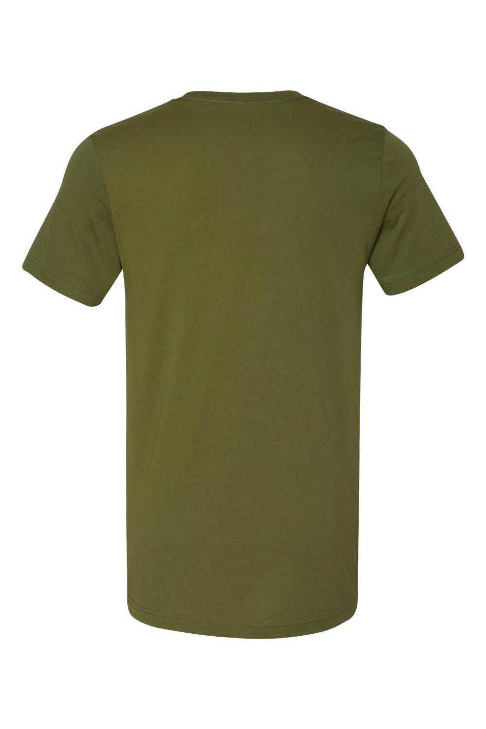 Bella + Canvas BC3001/3001C Mens Jersey Short Sleeve Crewneck T-Shirt Olive Green Flat Back