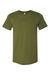 Bella + Canvas BC3001/3001C Mens Jersey Short Sleeve Crewneck T-Shirt Olive Green Flat Front