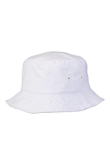 Sportsman 2050 Mens Bucket Hat White Flat Front