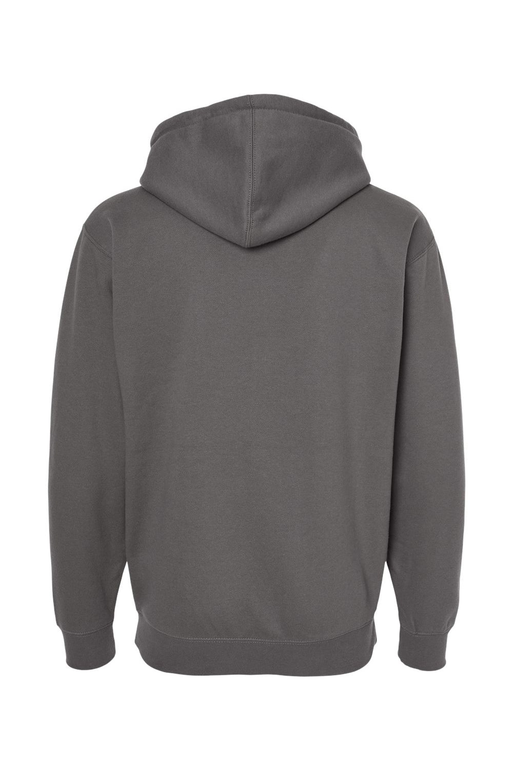 Independent Trading Co. IND4000Z Mens Full Zip Hooded Sweatshirt Hoodie Charcoal Grey Flat Back