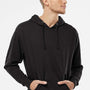 Independent Trading Company Mens Hooded Sweatshirt Hoodie w/ Pouch Pocket - Black