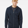 Independent Trading Co. Mens Full Zip Hooded Sweatshirt Hoodie - Navy Blue - NEW
