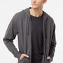 Independent Trading Company Mens Full Zip Hooded Sweatshirt Hoodie w/ Pockets - Charcoal Grey