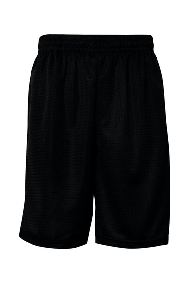 Badger 7219 Mens Pro Mesh Shorts w/ Pockets Black Flat Front