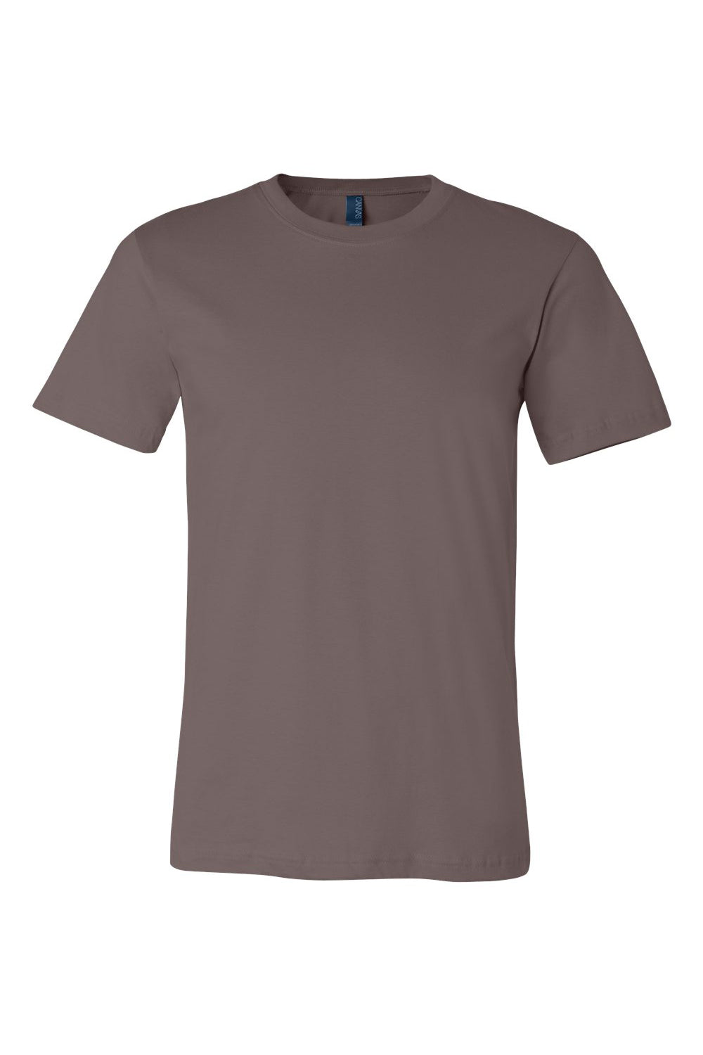 Bella + Canvas BC3001/3001C Mens Jersey Short Sleeve Crewneck T-Shirt Pebble Flat Front