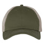 Sportsman Mens Contrast Stitch Mesh Back Adjustable Hat - Olive Green/Khaki - NEW