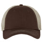 Valucap Hats Mens Contrast Stitch Mesh Back Adjustable Hat - Brown/Stone - Closeout