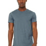Bella + Canvas Mens Jersey Short Sleeve Crewneck T-Shirt - Heather Slate Blue - Closeout