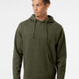 Independent Trading Co. Mens Hooded Sweatshirt Hoodie - Heather Army Green - NEW