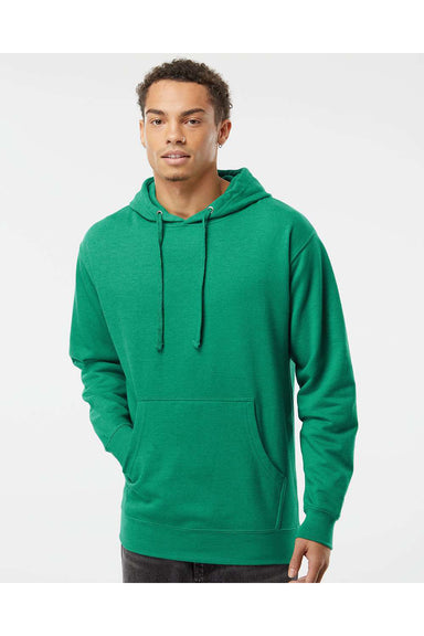 Independent Trading Co. SS4500 Mens Hooded Sweatshirt Hoodie Heather Kelly Green Model Front