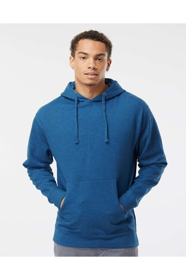 Independent Trading Co. SS4500 Mens Hooded Sweatshirt Hoodie Heather Royal Blue Model Front