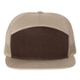Richardson Hats Mens 7 Panel Snapback Trucker Hat - Brown/Khaki