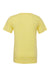 Bella + Canvas BC3001/3001C Mens Jersey Short Sleeve Crewneck T-Shirt Yellow Flat Back