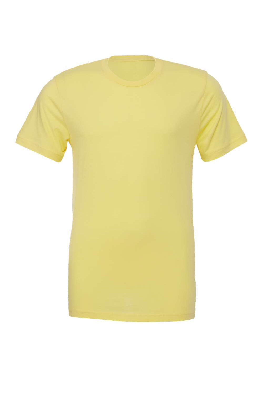 Bella + Canvas BC3001/3001C Mens Jersey Short Sleeve Crewneck T-Shirt Yellow Flat Front