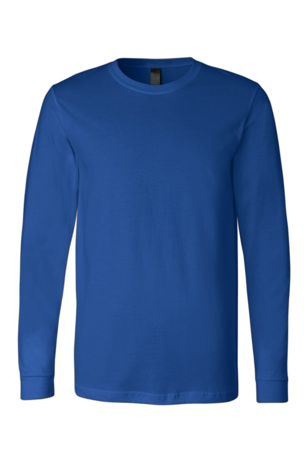Bella + Canvas BC3501/3501 Mens Jersey Long Sleeve Crewneck T-Shirt True Royal Blue Flat Front