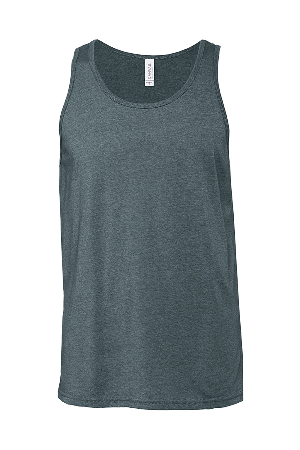 Bella + Canvas BC3480/3480 Mens Jersey Tank Top Heather Slate Blue Flat Front
