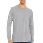 Bella + Canvas Mens Jersey Long Sleeve Crewneck T-Shirt - Heather Grey