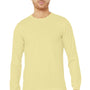 Bella + Canvas Mens CVC Long Sleeve Crewneck T-Shirt - Heather French Vanilla