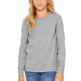 Bella + Canvas Youth Jersey Long Sleeve Crewneck T-Shirt - Heather Grey