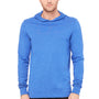 Bella + Canvas Mens Jersey Long Sleeve Hooded T-Shirt Hoodie - Heather True Royal Blue