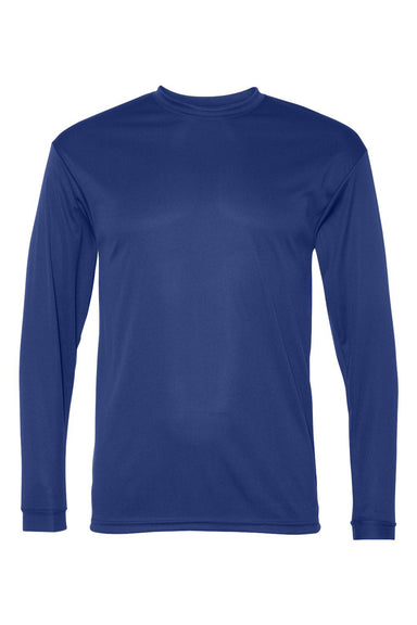 C2 Sport 5104 Mens Performance Moisture Wicking Long Sleeve Crewneck T-Shirt Royal Blue Flat Front