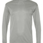 C2 Sport Mens Performance Moisture Wicking Long Sleeve Crewneck T-Shirt - Silver Grey