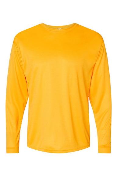 C2 Sport 5104 Mens Performance Moisture Wicking Long Sleeve Crewneck T-Shirt Gold Flat Front