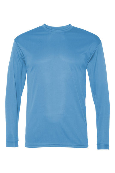 C2 Sport 5104 Mens Performance Moisture Wicking Long Sleeve Crewneck T-Shirt Columbia Blue Flat Front