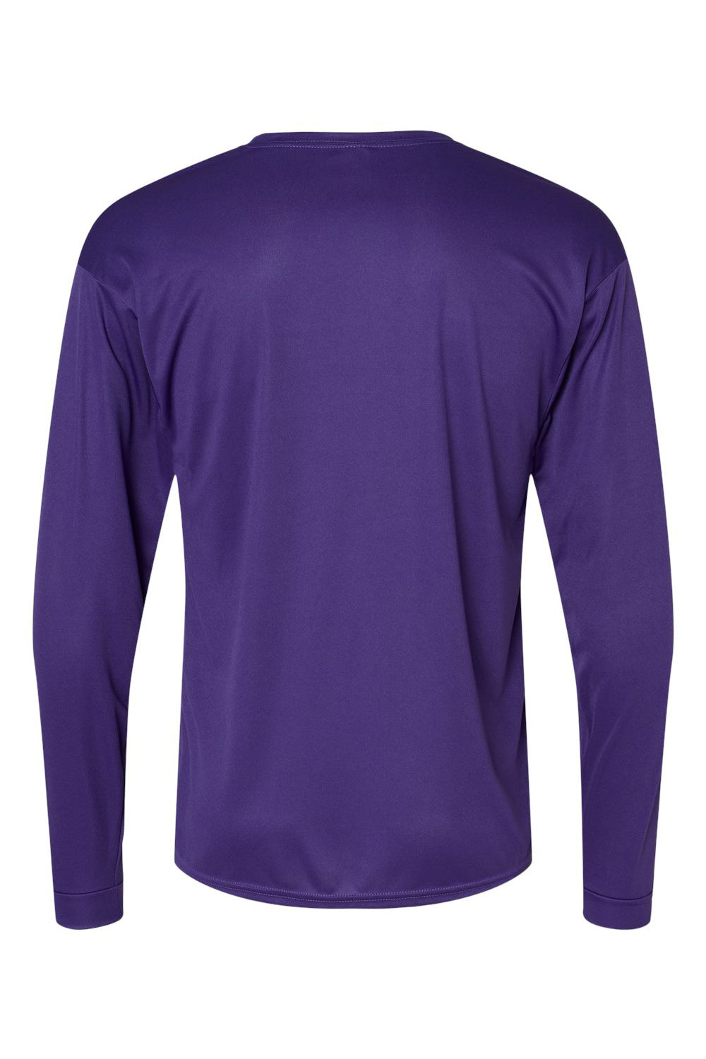C2 Sport 5104 Mens Performance Moisture Wicking Long Sleeve Crewneck T-Shirt Purple Flat Back