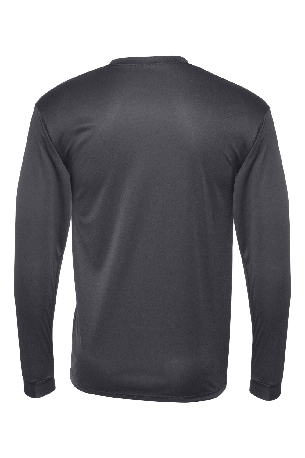 C2 Sport 5104 Mens Performance Moisture Wicking Long Sleeve Crewneck T-Shirt Graphite Grey Flat Back