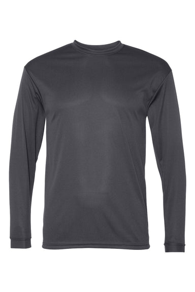 C2 Sport 5104 Mens Performance Moisture Wicking Long Sleeve Crewneck T-Shirt Graphite Grey Flat Front