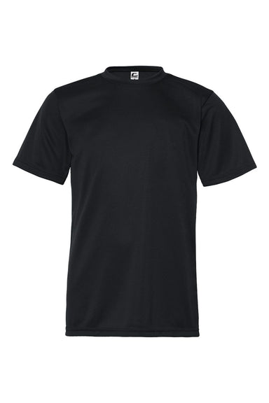 C2 Sport 5200 Youth Performance Moisture Wicking Short Sleeve Crewneck T-Shirt Black Flat Front