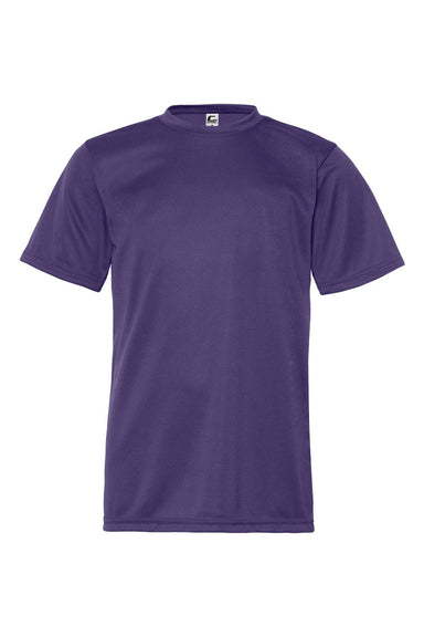C2 Sport 5200 Youth Performance Moisture Wicking Short Sleeve Crewneck T-Shirt Purple Flat Front