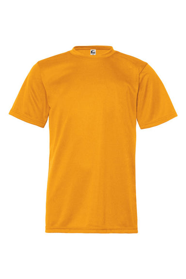C2 Sport 5200 Youth Performance Moisture Wicking Short Sleeve Crewneck T-Shirt Gold Flat Front