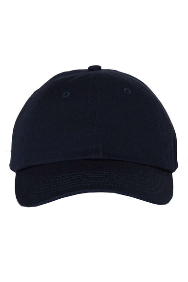Valucap VC350 Mens Bio-Washed Chino Twill Hat Navy Blue Flat Front
