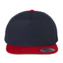Yupoong Hats Mens Adjustable Hat - Navy Blue/Red