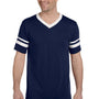 Augusta Sportswear Mens Short Sleeve V-Neck T-Shirt - Navy Blue/White - Closeout