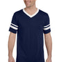 Augusta Sportswear Mens Short Sleeve V-Neck T-Shirt - Navy Blue/White