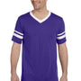 Augusta Sportswear Mens Short Sleeve V-Neck T-Shirt - Purple/White
