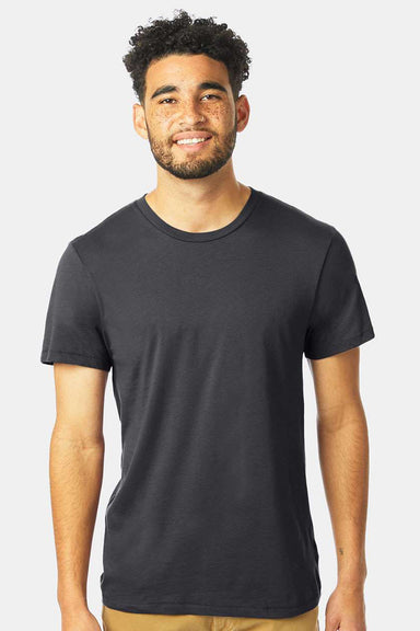 Alternative 6005 Mens Organic Short Sleeve Crewneck T-Shirt Earth Coal Model Front