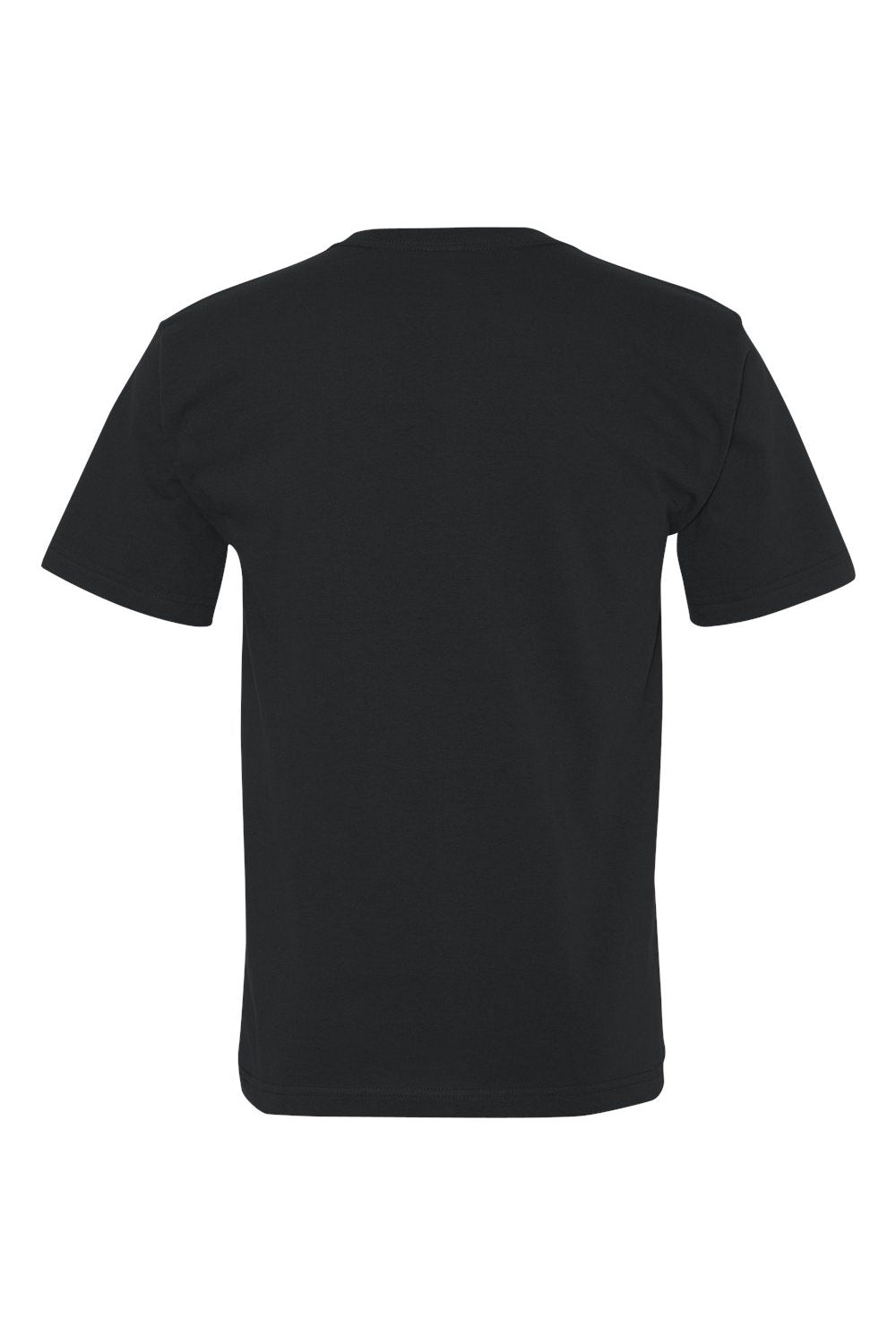 Bayside BA5070 Mens USA Made Short Sleeve Crewneck T-Shirt w/ Pocket Black Flat Back