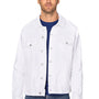 Threadfast Apparel Mens Button Down Denim Jacket - Off White